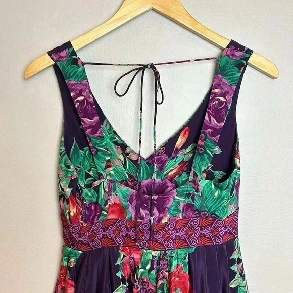 Anthropologie PLENTY Tracy Reese Silk Sundress Party Floral Sleeveless Size 4 - Picture 7 of 14